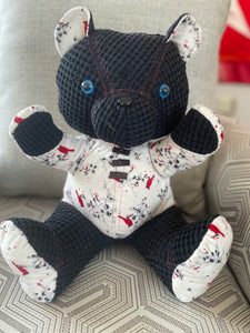 teddy bear, custom made from Grandma's clothing