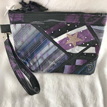 Purple Up Cycled Neckties - Postcard Bag