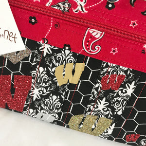 SOLD Red Handkerchief Wisconsin Woman Wallet-Wristlet-Purse - Wallet Deluxe
