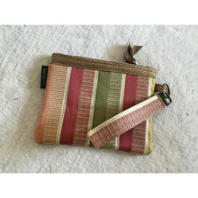 SOLD Embossed Silky Strip Decorator Fabric - Postcard Bag