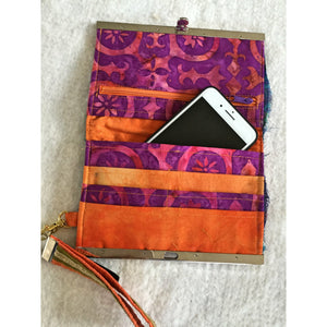 orange silk woman wallet - Barbz.net