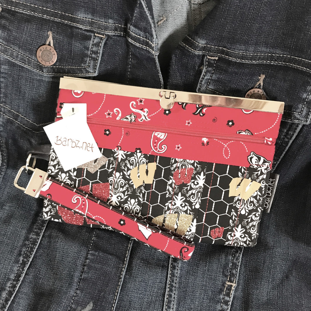 SOLD Red Handkerchief Wisconsin Woman Wallet-Wristlet-Purse - Wallet Deluxe
