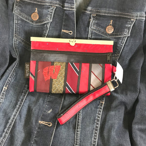 WI wallet, red and black, wristlet, Barbz.net