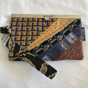 Up Cycled Neckties - Handmade fashion bag. clutch, wallet regular